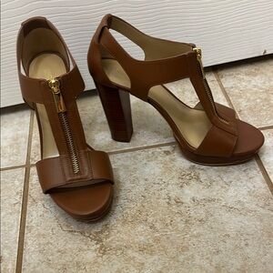 Michael Kors Brown Leather Women's Heels